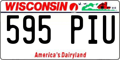 WI license plate 595PIU