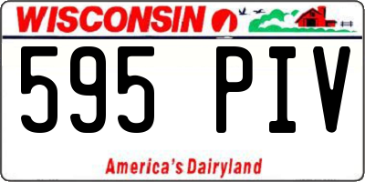 WI license plate 595PIV