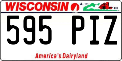 WI license plate 595PIZ