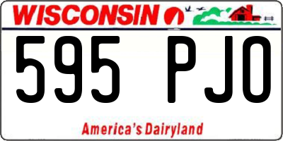 WI license plate 595PJO