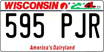 WI license plate 595PJR