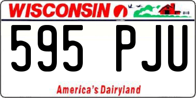 WI license plate 595PJU