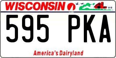 WI license plate 595PKA