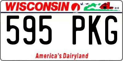 WI license plate 595PKG