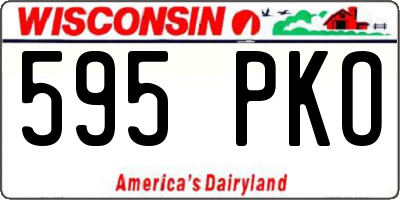 WI license plate 595PKO