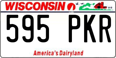 WI license plate 595PKR
