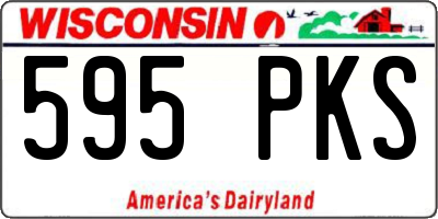 WI license plate 595PKS