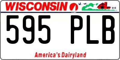 WI license plate 595PLB