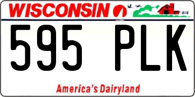 WI license plate 595PLK