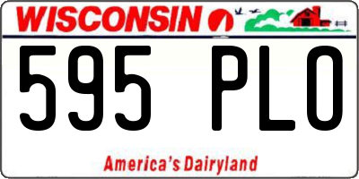 WI license plate 595PLO