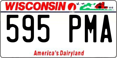 WI license plate 595PMA
