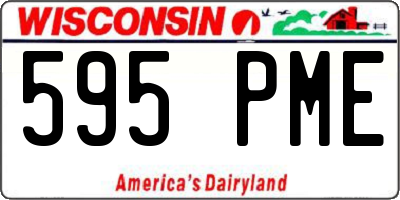 WI license plate 595PME