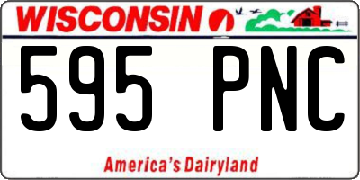 WI license plate 595PNC