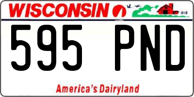 WI license plate 595PND