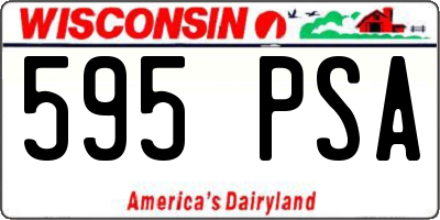 WI license plate 595PSA