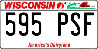 WI license plate 595PSF