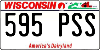 WI license plate 595PSS