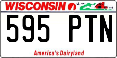 WI license plate 595PTN