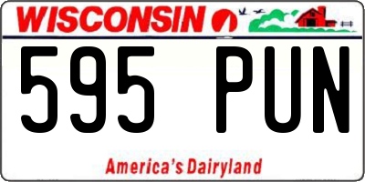 WI license plate 595PUN