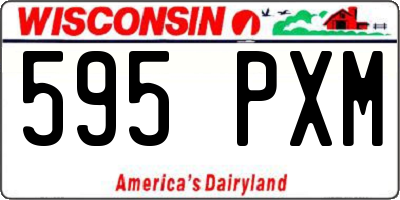 WI license plate 595PXM