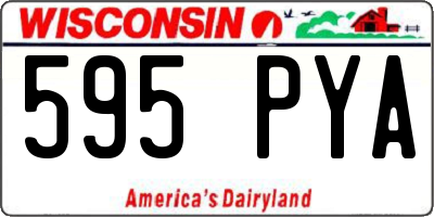 WI license plate 595PYA