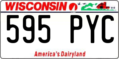 WI license plate 595PYC