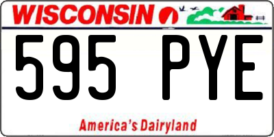 WI license plate 595PYE