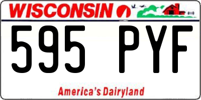 WI license plate 595PYF