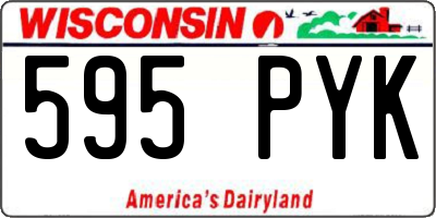 WI license plate 595PYK