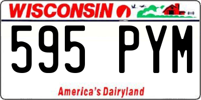 WI license plate 595PYM