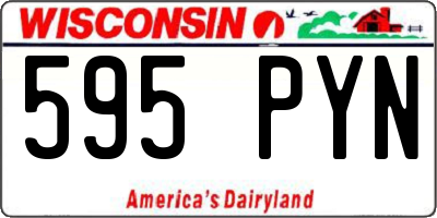 WI license plate 595PYN