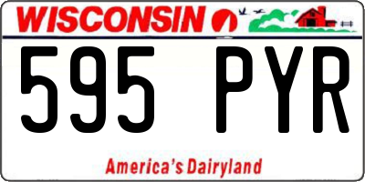 WI license plate 595PYR