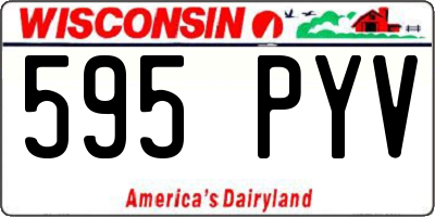 WI license plate 595PYV