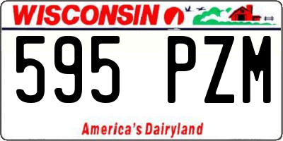WI license plate 595PZM