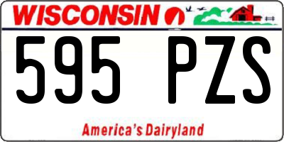 WI license plate 595PZS