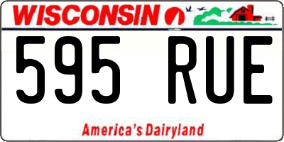 WI license plate 595RUE