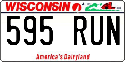 WI license plate 595RUN