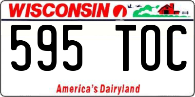 WI license plate 595TOC