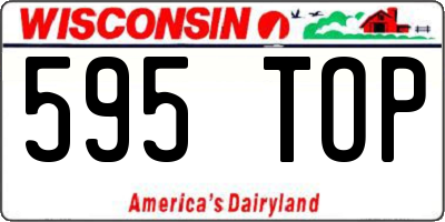 WI license plate 595TOP