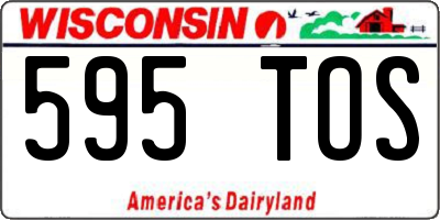 WI license plate 595TOS