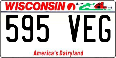 WI license plate 595VEG