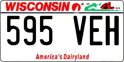 WI license plate 595VEH