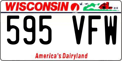 WI license plate 595VFW