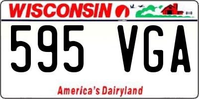 WI license plate 595VGA