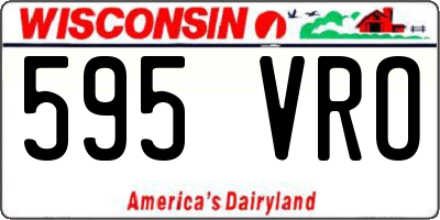 WI license plate 595VRO