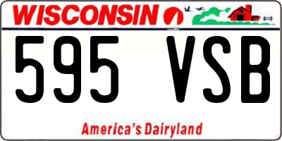 WI license plate 595VSB