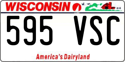 WI license plate 595VSC