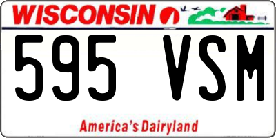 WI license plate 595VSM