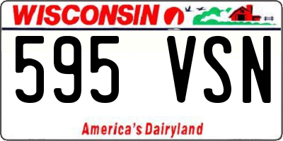 WI license plate 595VSN