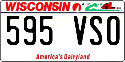 WI license plate 595VSO